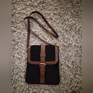 Coldwater Creek Black and Brown Crossbody Bag